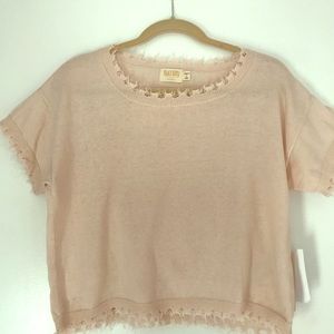 NWT Nation LTD Cropped Pink Blush Top